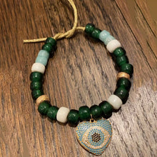 Load image into Gallery viewer, Big Rainbow Bead Bracelet with designer inspired letters