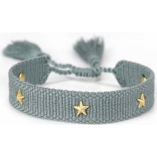 Load image into Gallery viewer, Friendship Bracelet with Gold Stars - Black