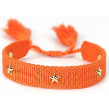 Load image into Gallery viewer, Friendship Bracelet with Gold Stars - Black