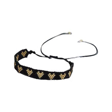 Load image into Gallery viewer, Neon woven bracelet with gold tiles