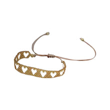 Load image into Gallery viewer, Neon woven bracelet with gold tiles