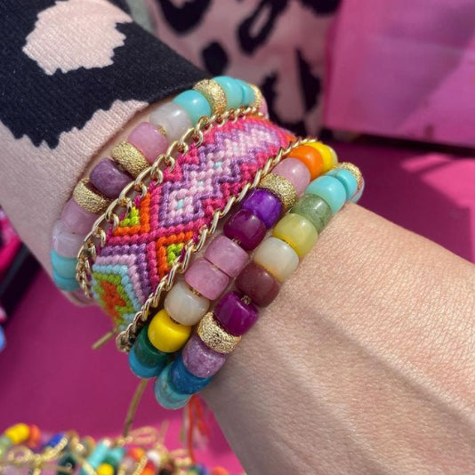 Additional purchases] Shop customers special rainbow acrylic beaded bracelet  elastic bracelet - Shop flower-story Bracelets - Pinkoi