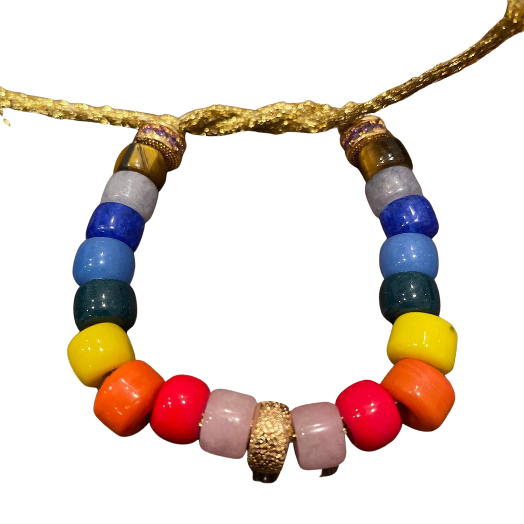 Kids Big Rainbow Bead Bracelet