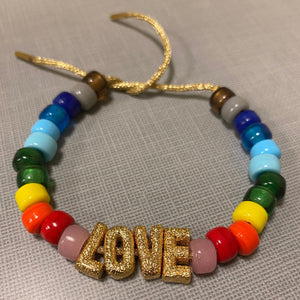 Big Rainbow Bead Bracelet