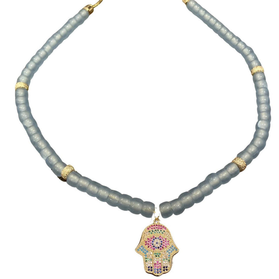 Big Rainbow Bead Necklace