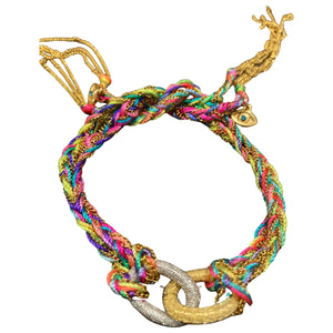 Double Lucky Friendship Woven Bracelet with charms
