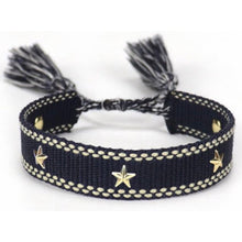 Load image into Gallery viewer, Friendship Bracelet with Gold Stars - Purple
