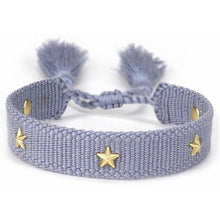 Load image into Gallery viewer, Friendship Bracelet with Gold Stars - Black
