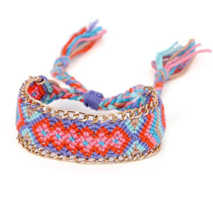 Friendship woven bracelet with gold