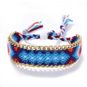 Friendship woven bracelet with gold