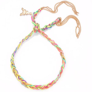 Lucky Friendship Woven Bracelet with Eiffel Tower charm