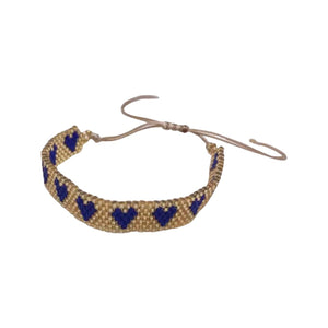 Neon woven bracelet with gold tiles