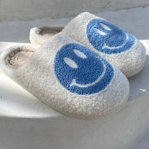 Smiley Face Slippers - Blue